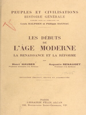 cover image of Les débuts de l'âge moderne